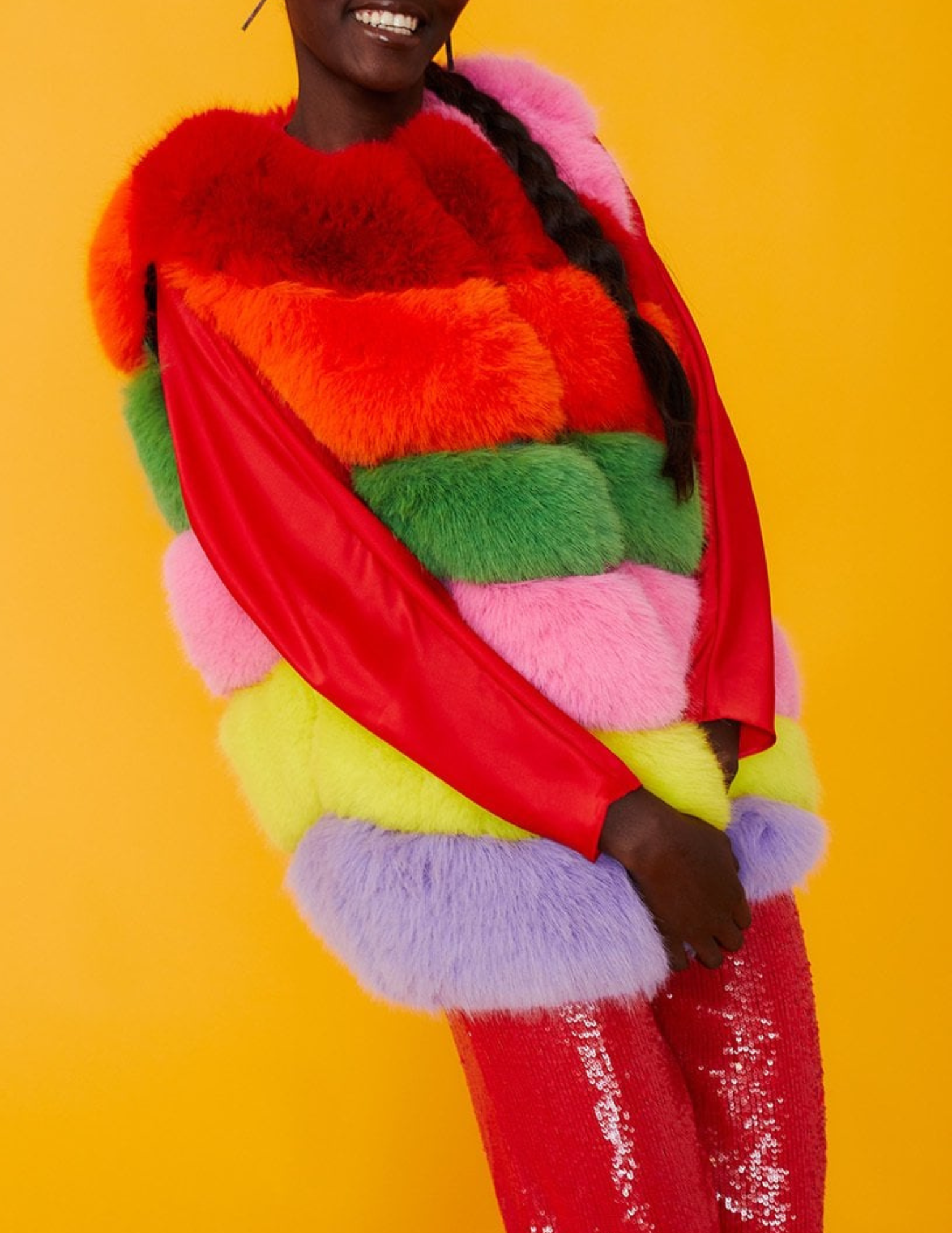 Faux Fur Rainbow Vest Sumthin Shiny LLC